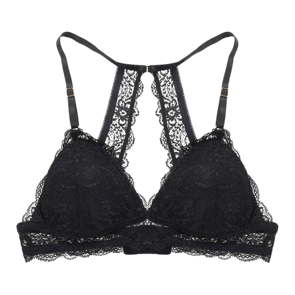 Black Lace Wireless Padded Bra